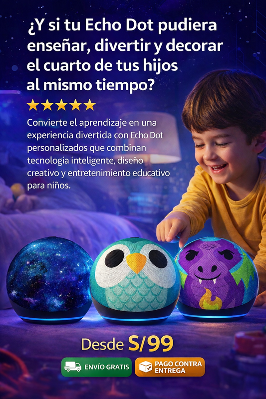 .ALEXA KIDS 5TA GENERACION – DIVERSION, APRENDIZAJE Y CONTROL POR VOZ PARA NIÑOS